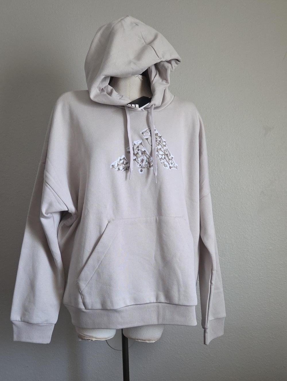 adidas Beige Trefoil Pullover Hoodie